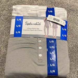 Splendid Light Gray Two-Piece Pajama Set women’s large new in package